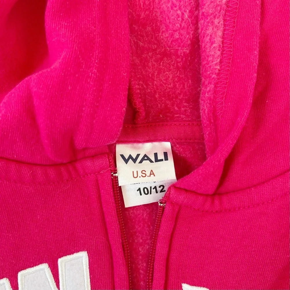 New York Pink Hooded Zipped Sweatshirt - Size 10/12